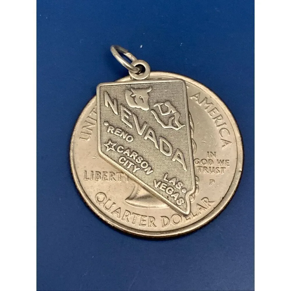 Nevada State Sterling Silver Jewelry Charm #travel #Las Vegas #gamble